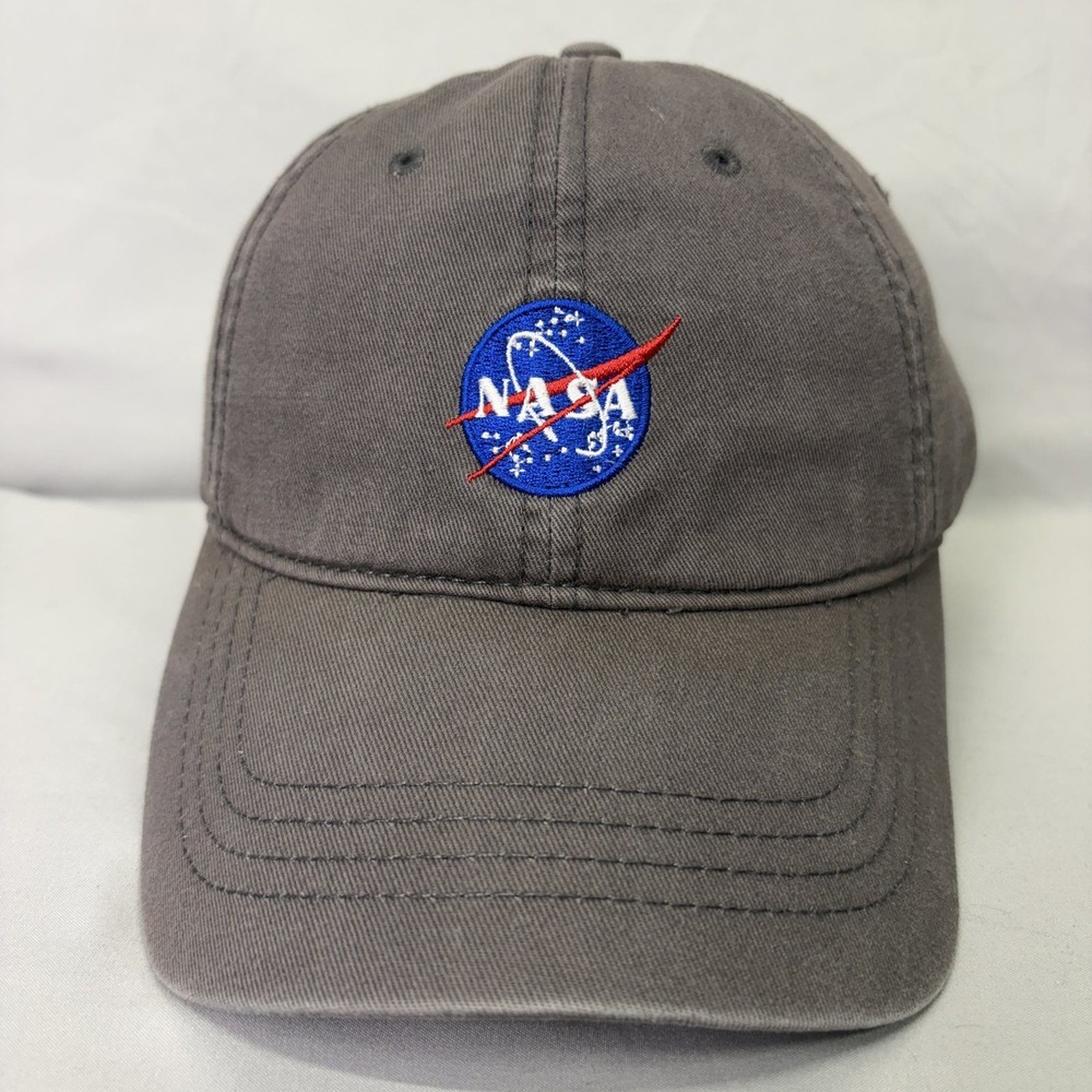 Buzz Aldrin NASA Baseball Hat Mens OSFA Gray Embroidered Logo Cap